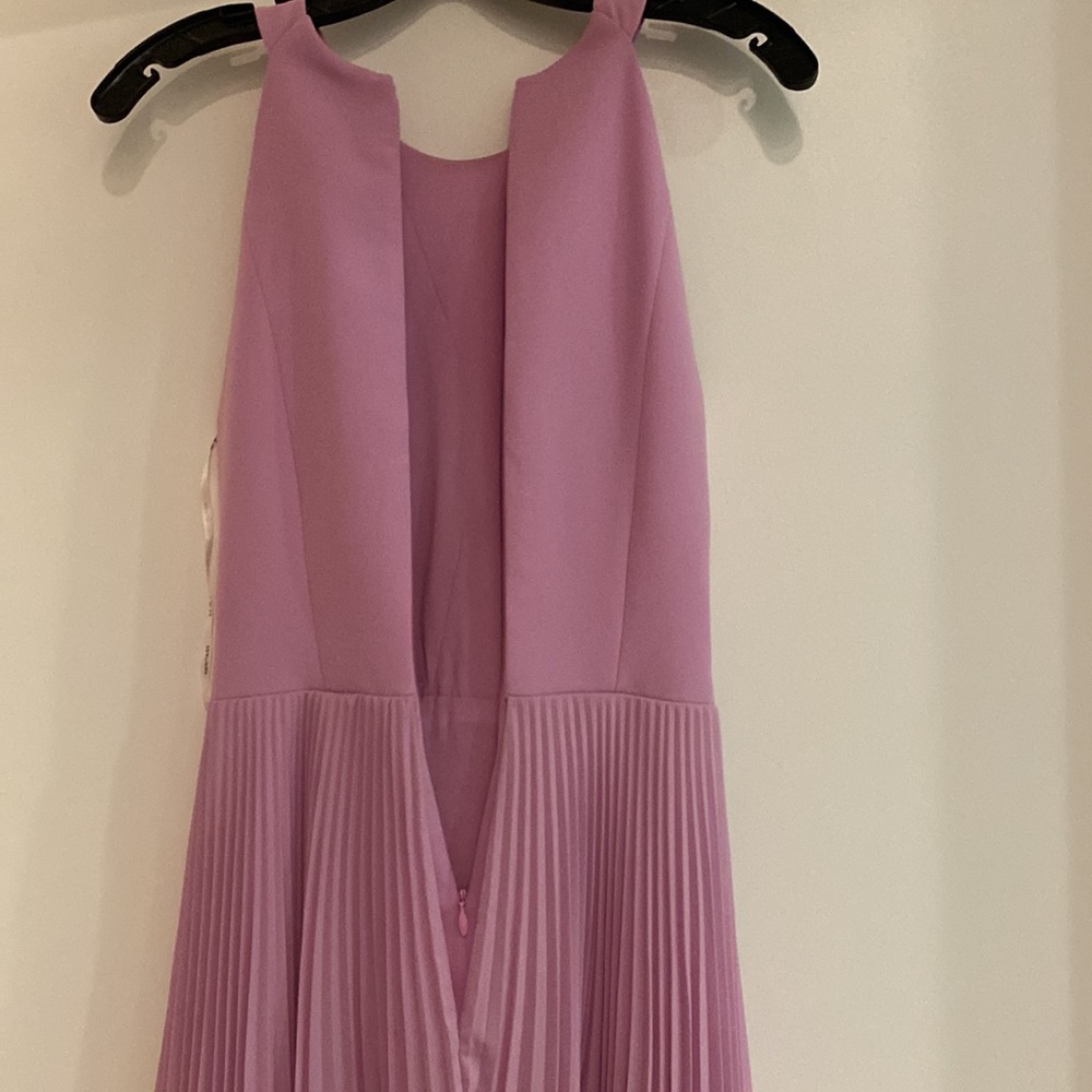 HALSTON HERITAGE Pleated Crepe Midi Dress - Picture 11 of 14